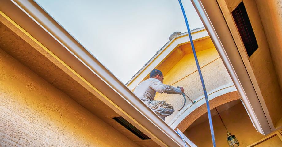 The Roof Spray Painting Process