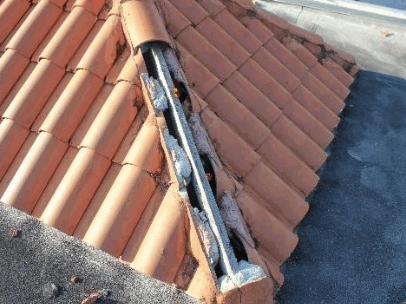 damaged roof tiles